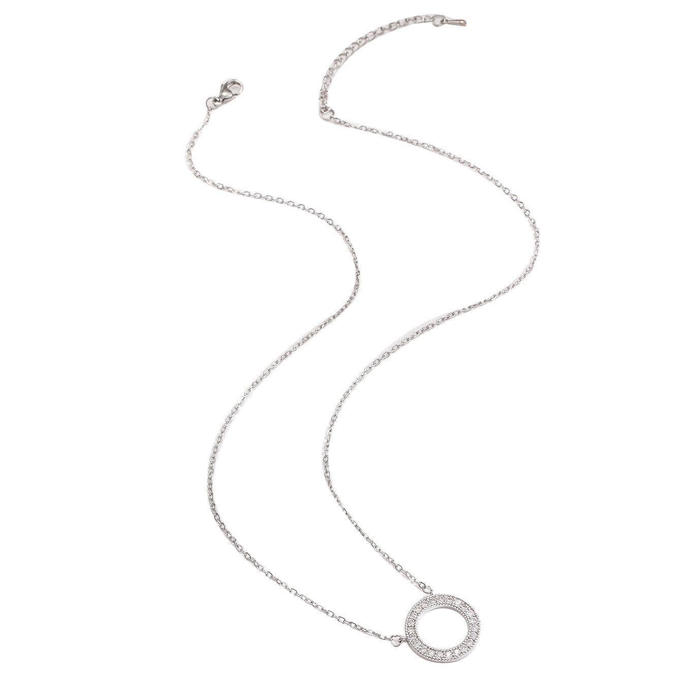 Simple Copper Inlaid Clavicle Chain Women's Full Diamond Long