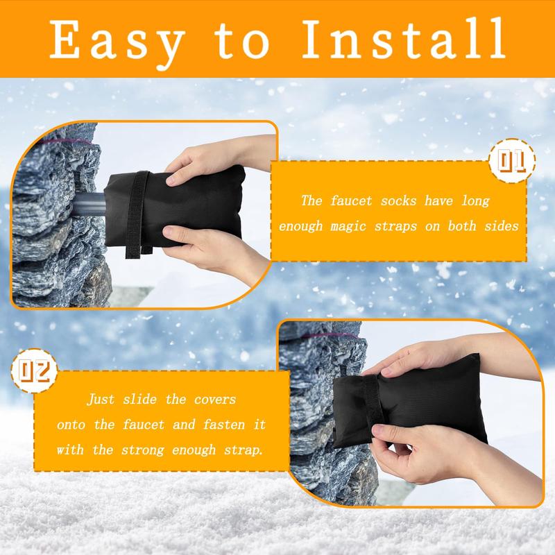 Outdoor Faucet Cover Pack 5.5x7.9in – Insulated Winter Freeze Protection