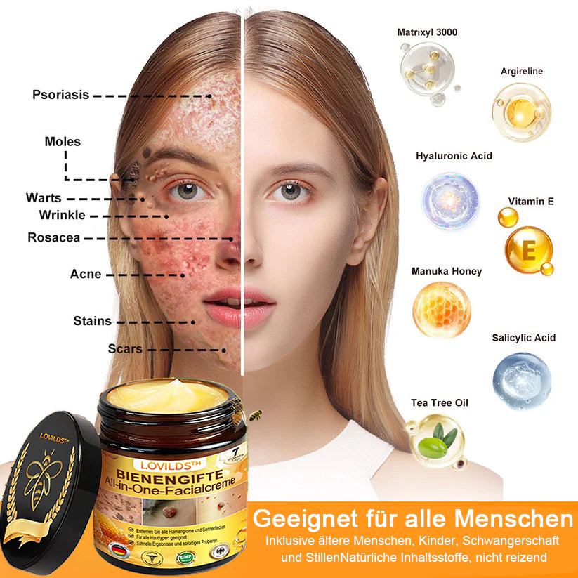 [offizieller Markenshop] 🐝 LOVILDS™ Bienengift-All-Action-Creme (👩‍⚕️ Deutsche Dermatologische Gesellschaft e.V. 𝟐𝟎𝟐𝟓Besonders empfehlenswerte Produkte)