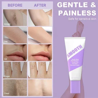 Bikini Pain-Free Hair Removal Cream Smooth Skin, Without the Pain Gentle & Fast-Acting Depilatory