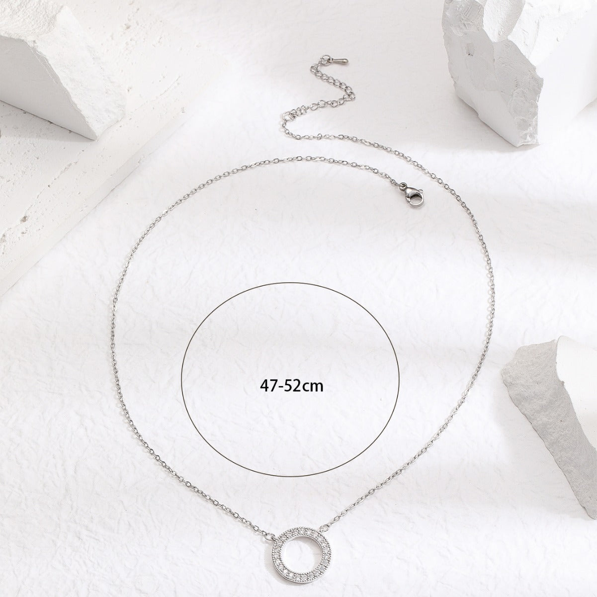 Simple Copper Inlaid  Clavicle Chain Women's Full Diamond Long