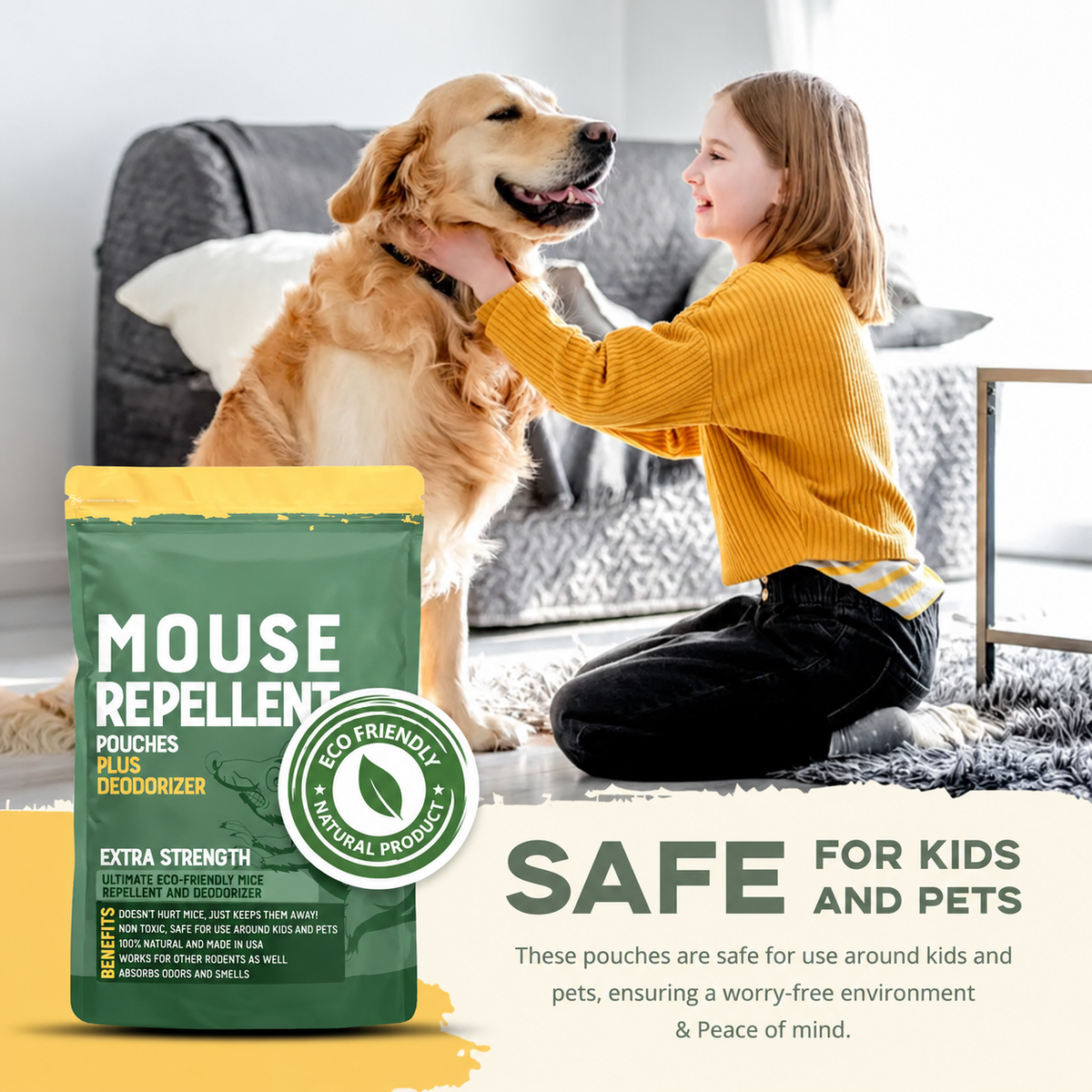 12PCS Mouse Repellent Pouches – Peppermint Oil Rodent Deterrent for Cars, RVs & Home