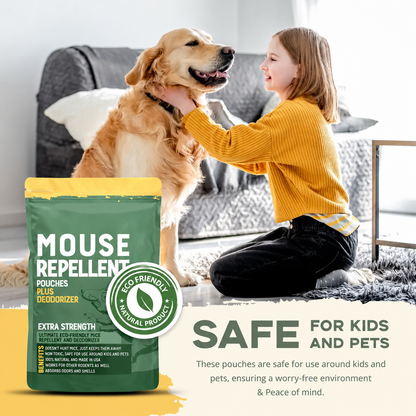 12PCS Mouse Repellent Pouches – Peppermint Oil Rodent Deterrent for Cars, RVs & Home