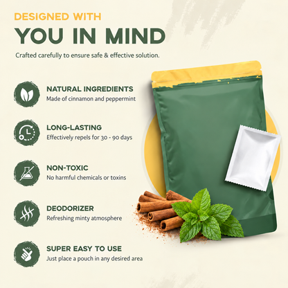 12PCS Mouse Repellent Pouches – Peppermint Oil Rodent Deterrent for Cars, RVs & Home
