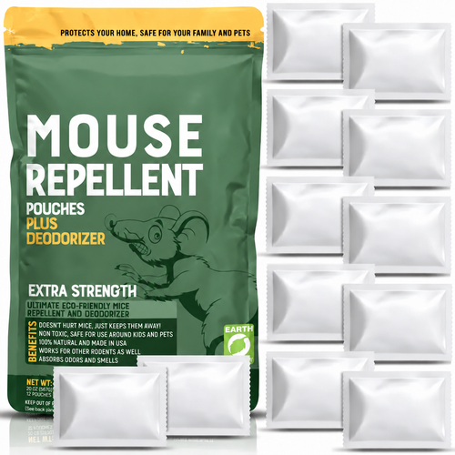 12PCS Mouse Repellent Pouches – Peppermint Oil Rodent Deterrent for Cars, RVs & Home