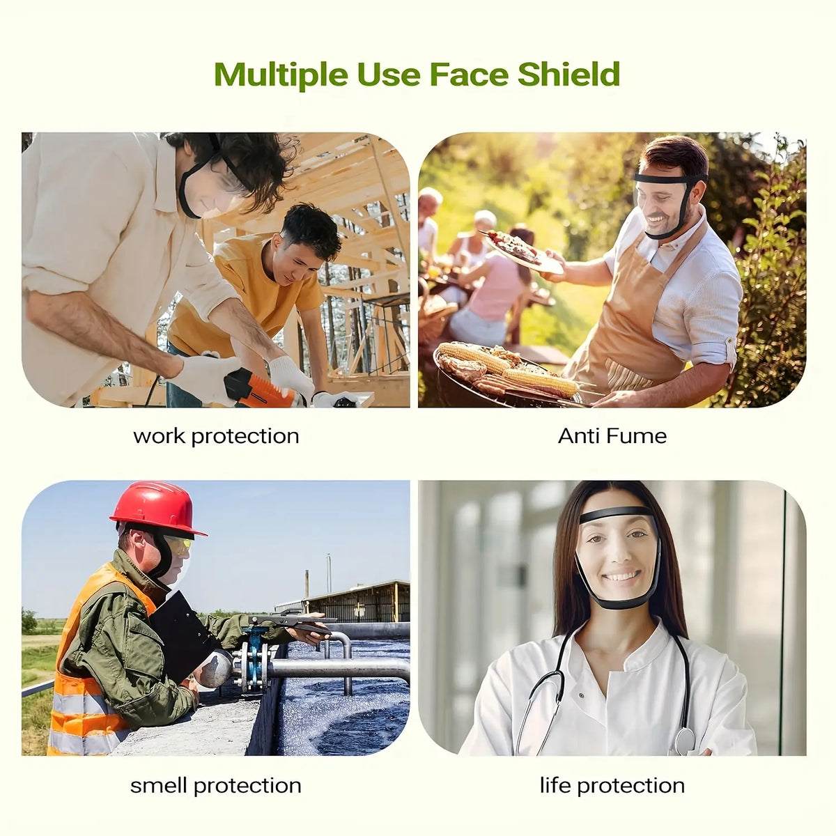 Protection Visor Impa Code Transparent Visor - Adjustable Full-Face Protective Shield Heat & Impa ...
